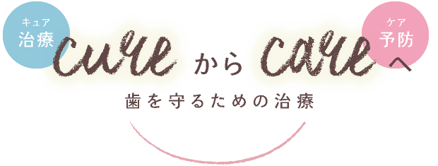 治療（cure）から予防（care）へ 歯を守るための治療